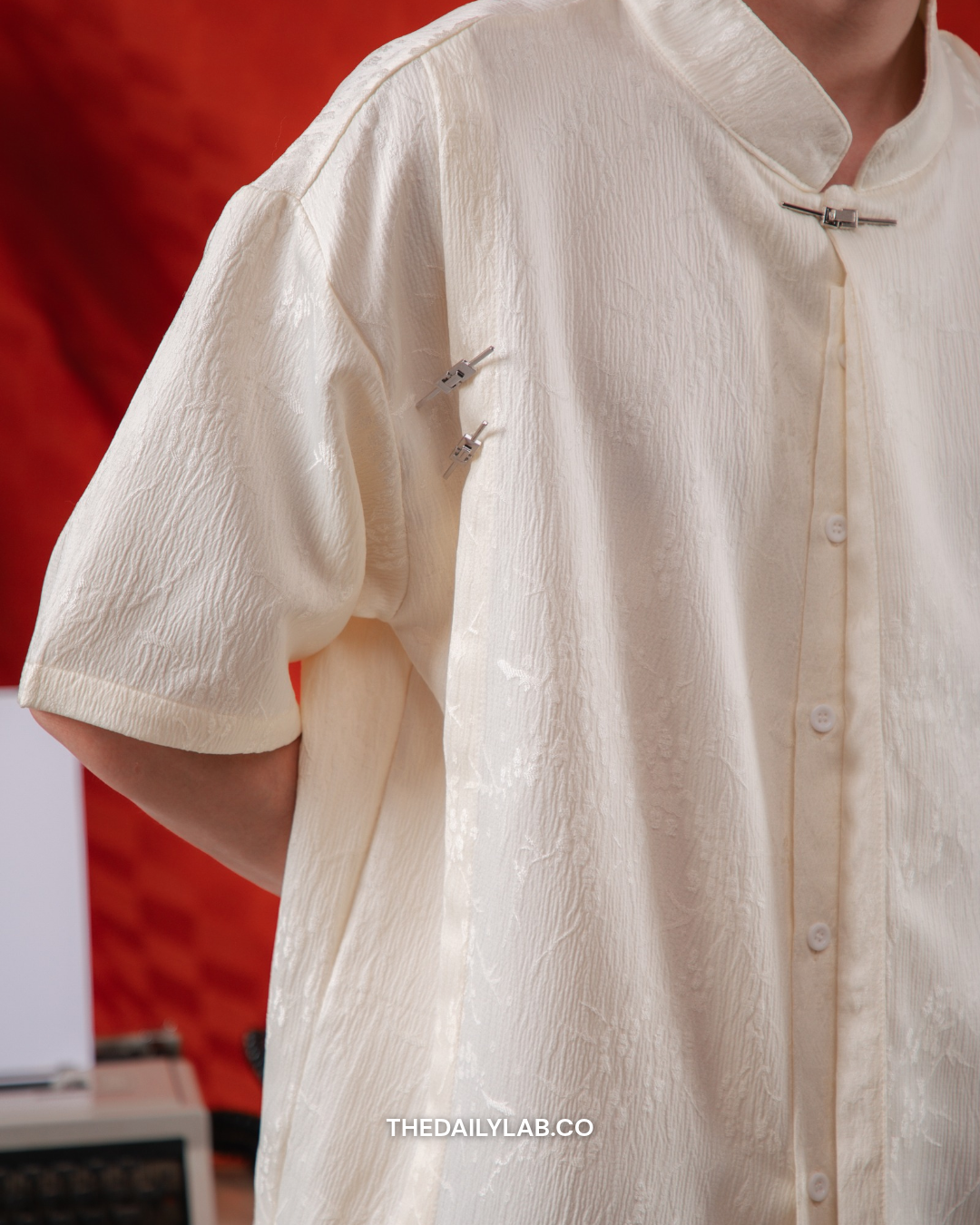 Vintage Jacquard Tang Shirt in White