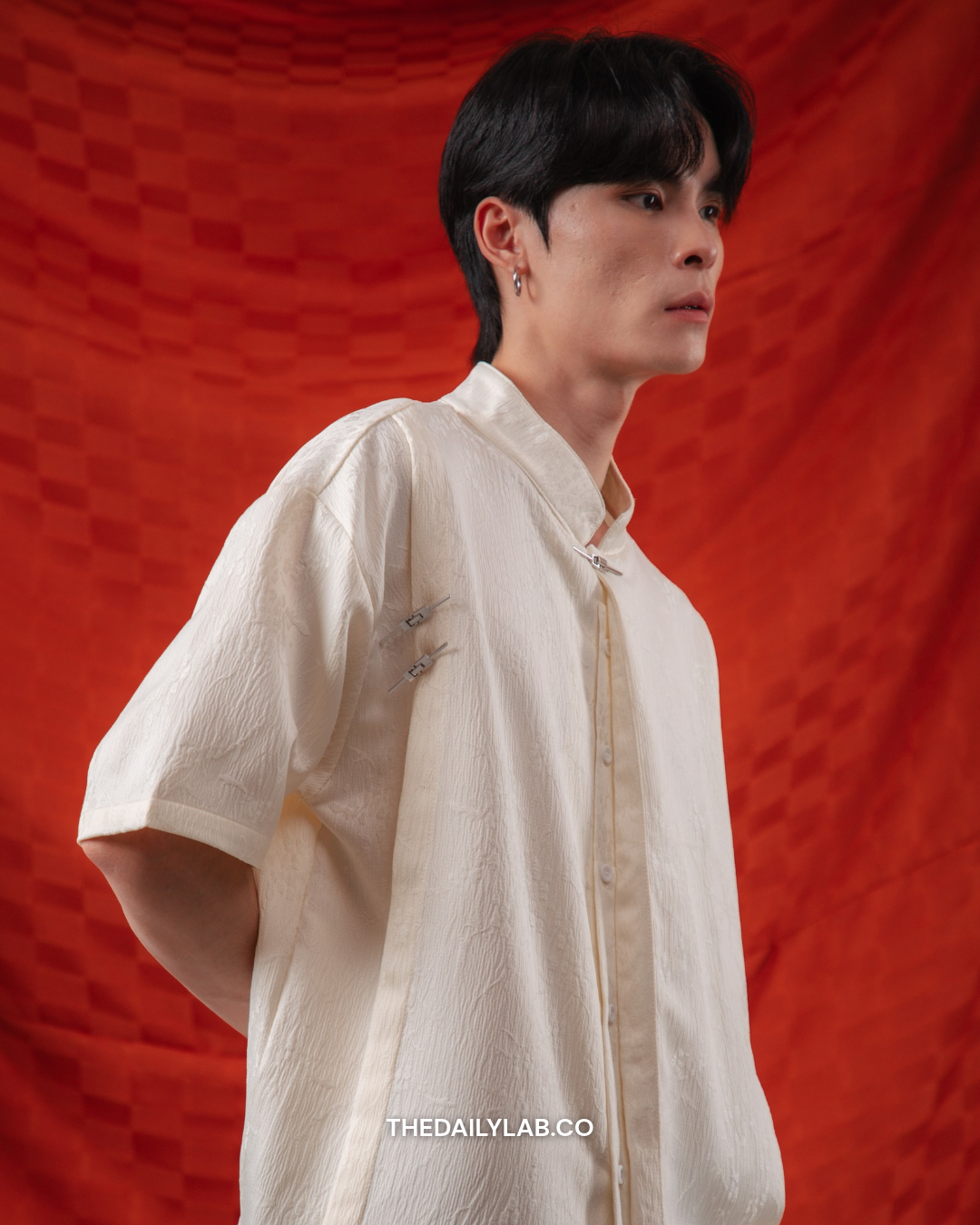 Vintage Jacquard Tang Shirt in White
