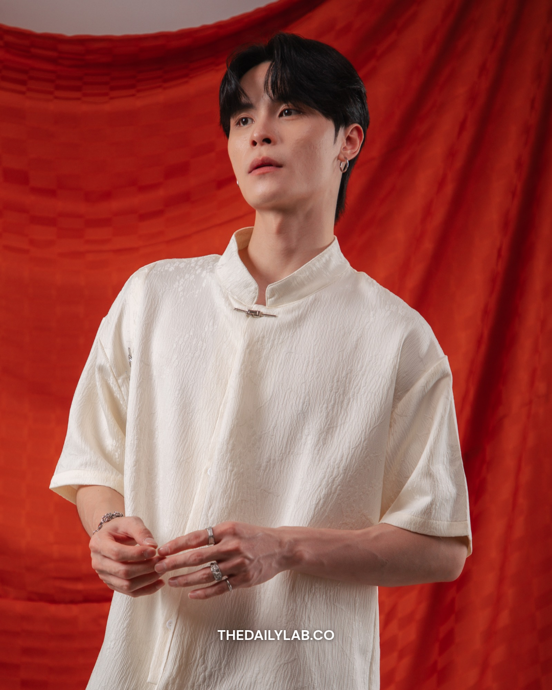 Vintage Jacquard Tang Shirt in White