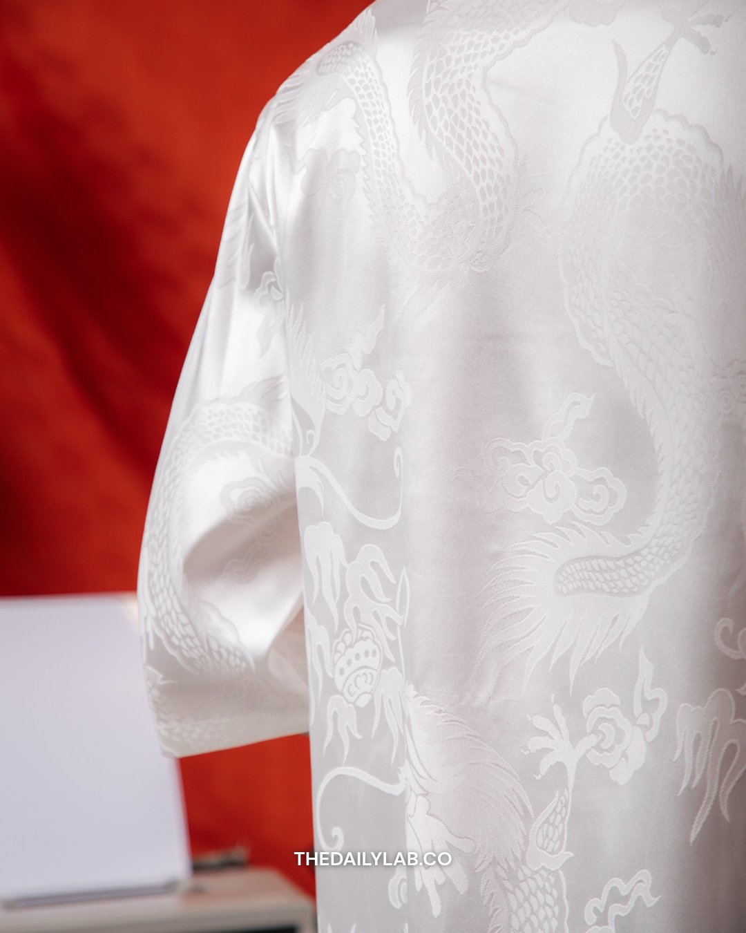 Imperial Dragon Tang Shirt in White