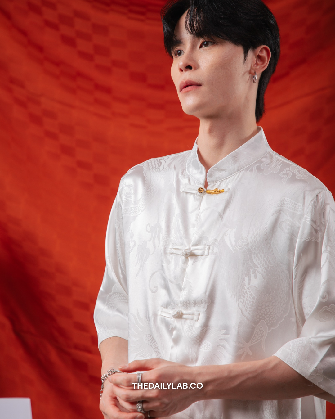 Imperial Dragon Tang Shirt in White