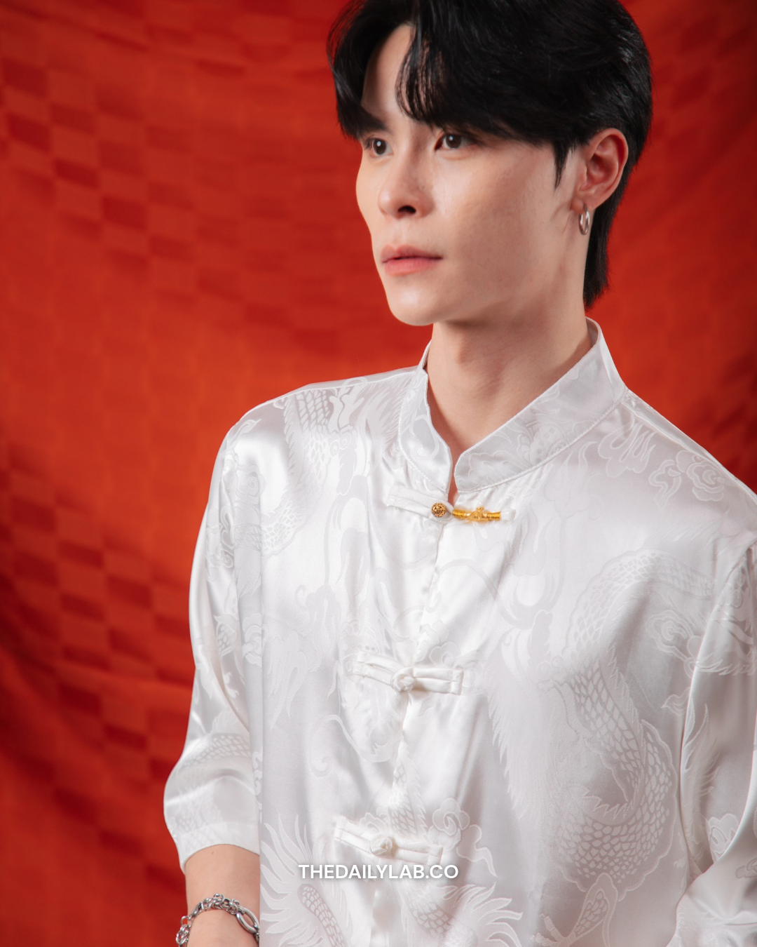 Imperial Dragon Tang Shirt in White