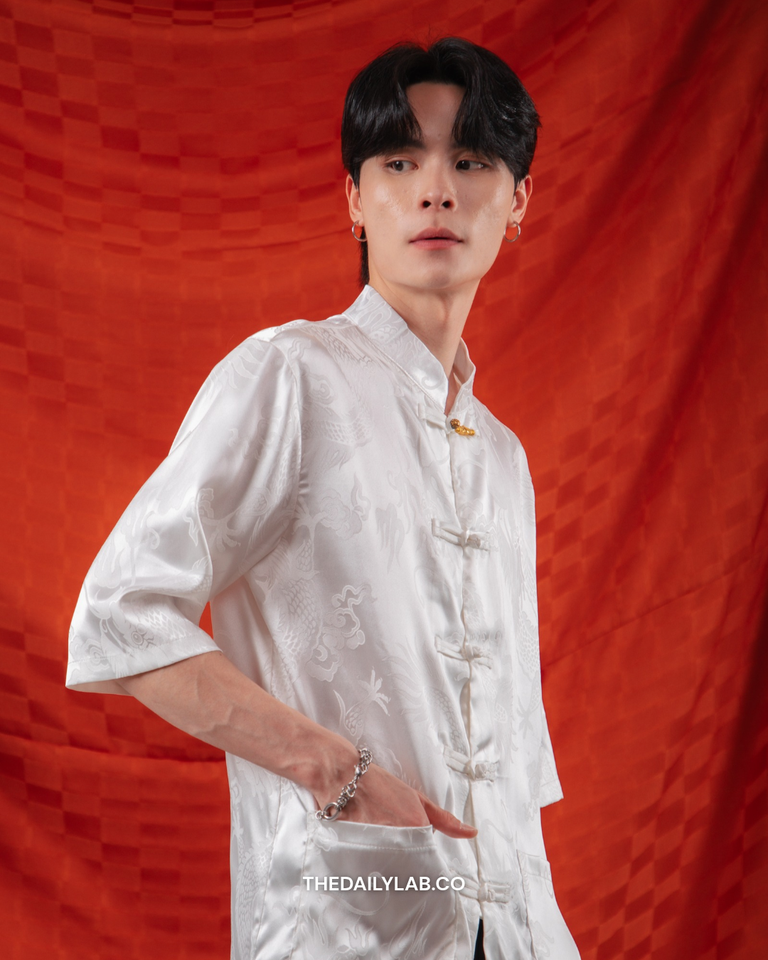Imperial Dragon Tang Shirt in White