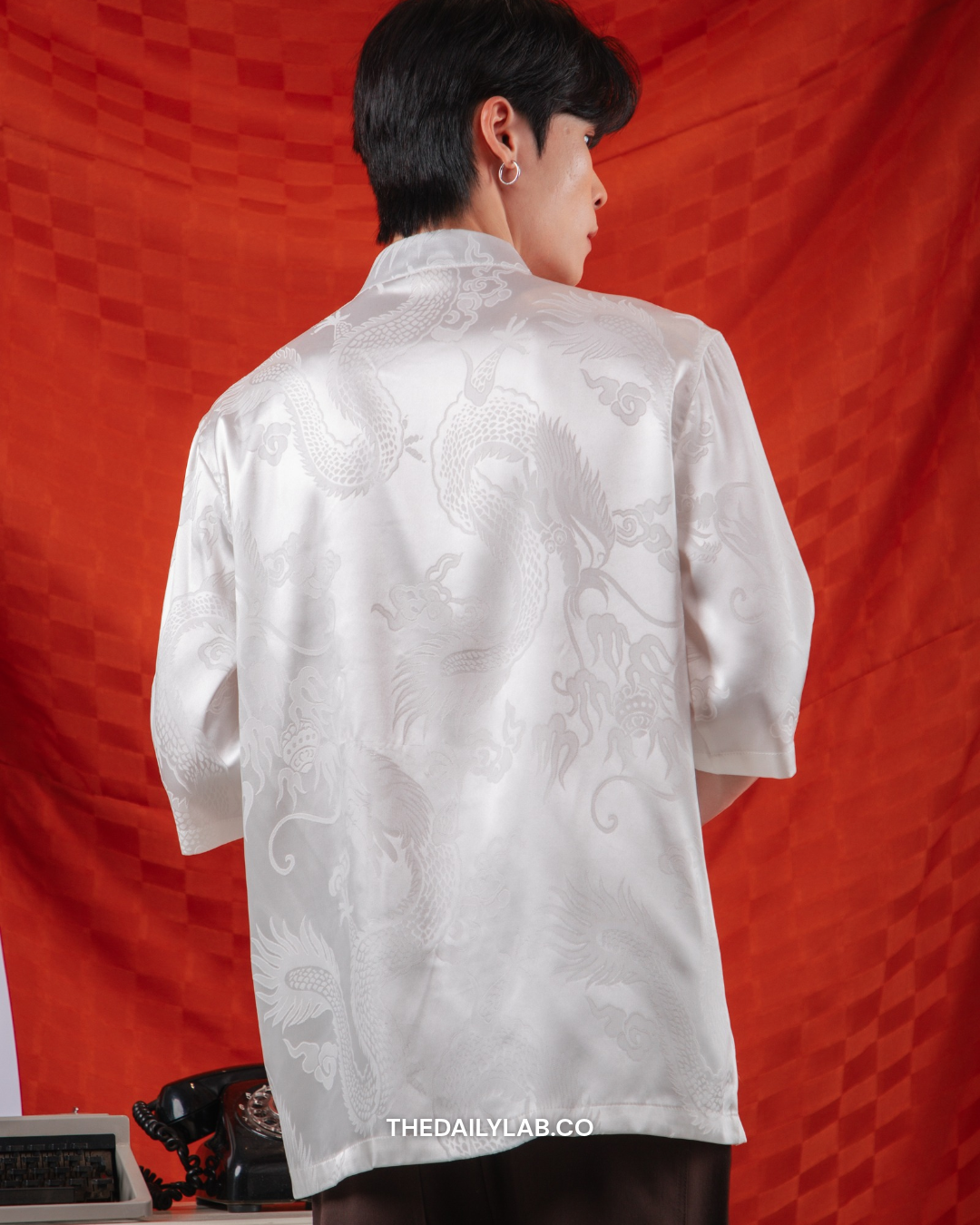 Imperial Dragon Tang Shirt in White
