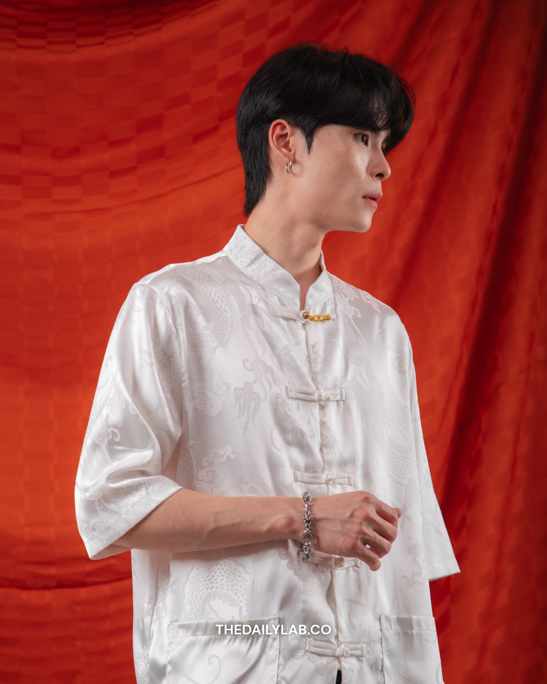 Imperial Dragon Tang Shirt in White