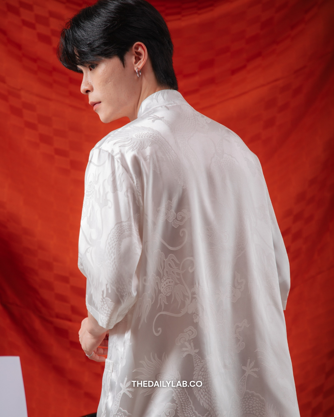 Imperial Dragon Tang Shirt in White