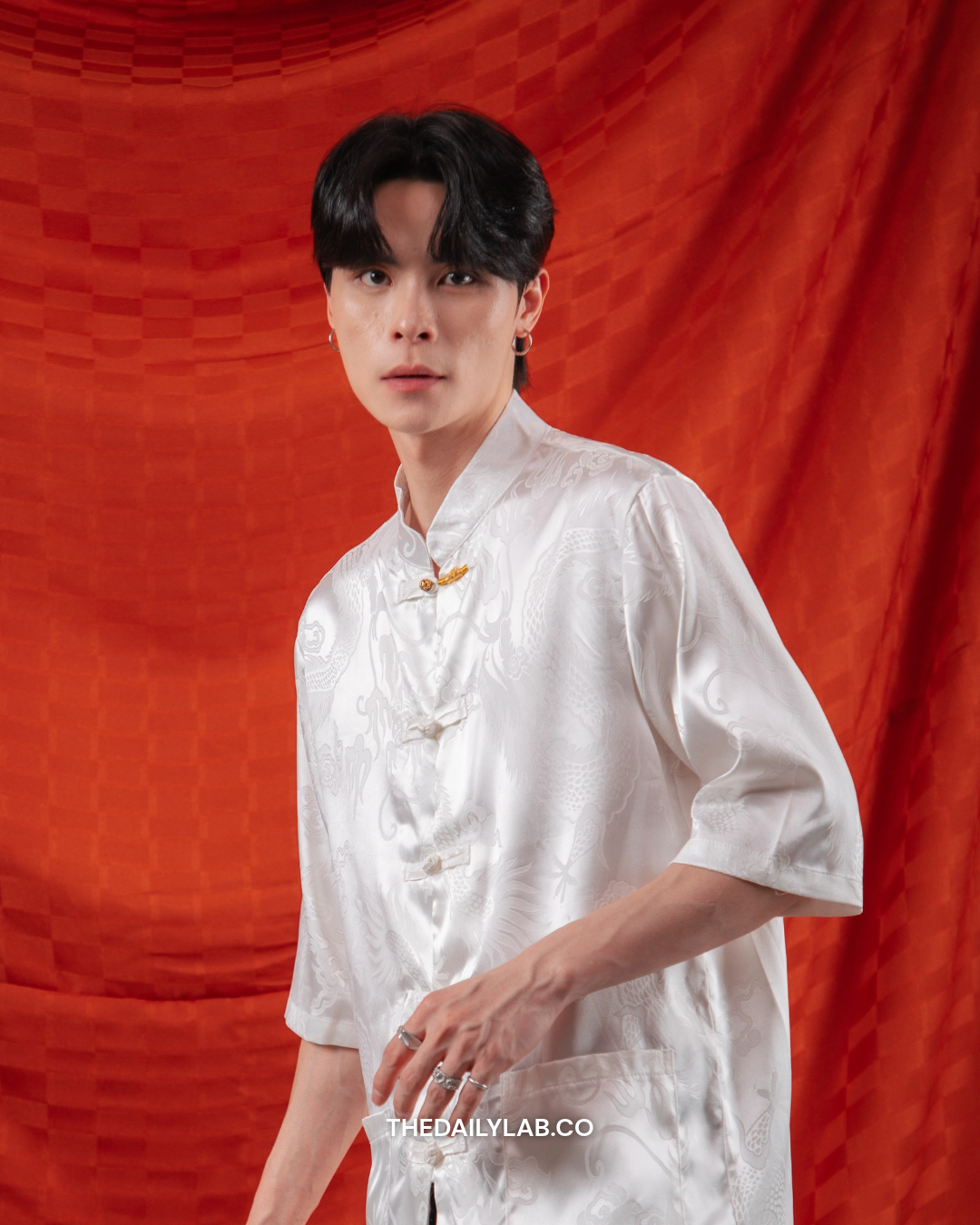 Imperial Dragon Tang Shirt in White
