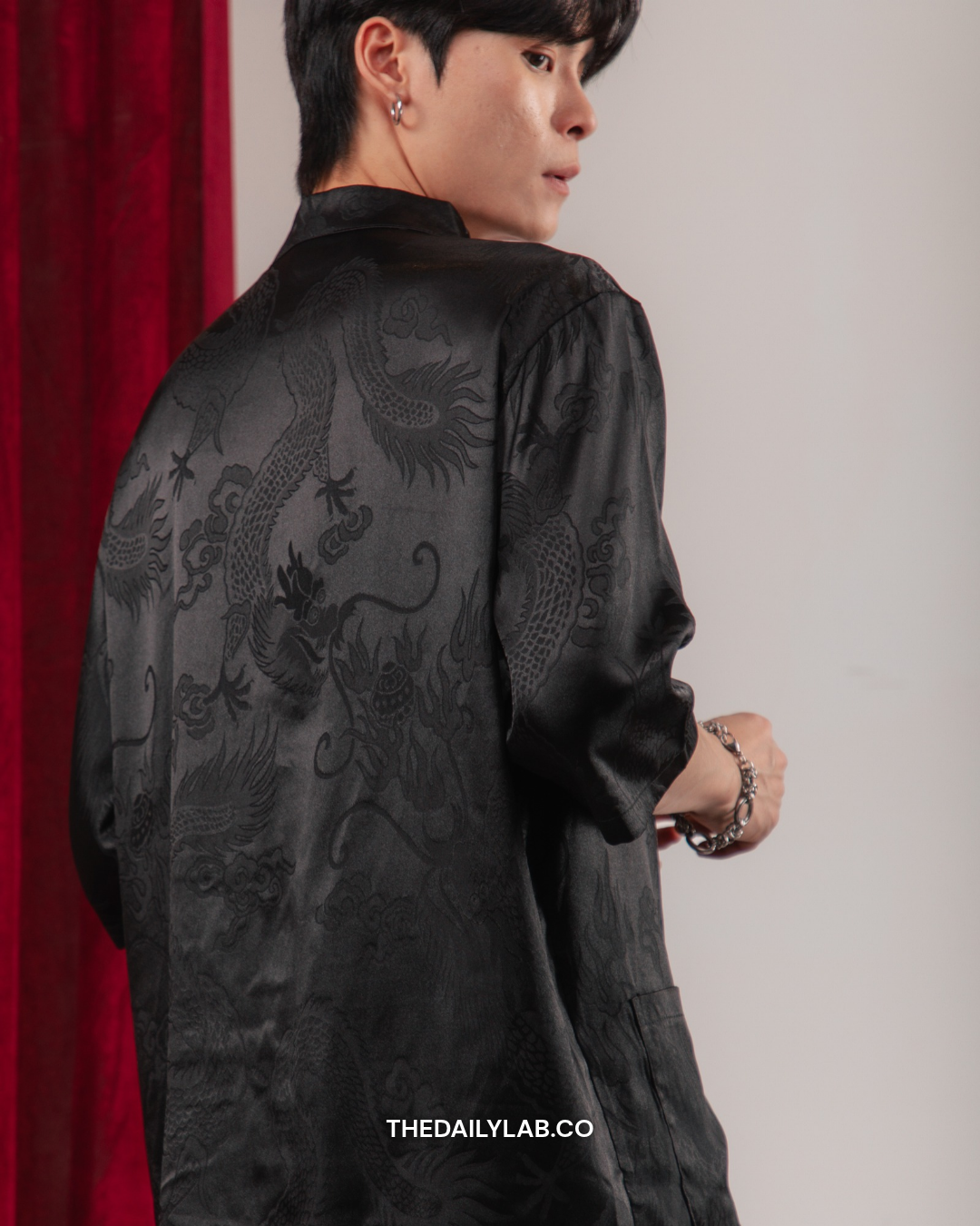 Imperial Dragon Tang Shirt in Black