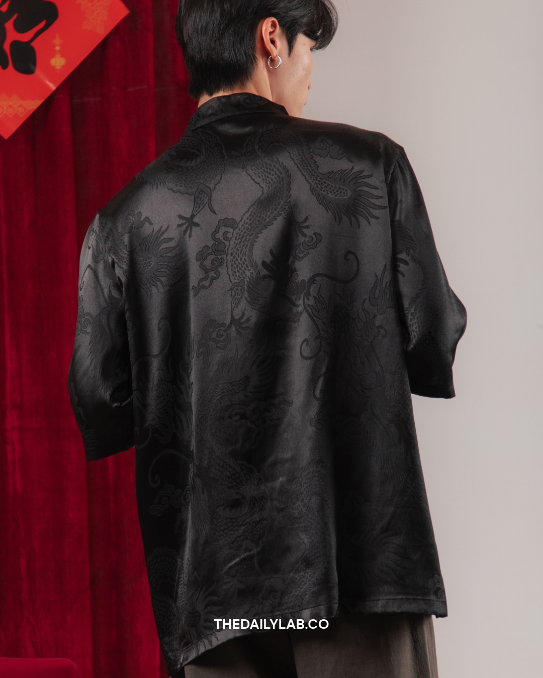 Imperial Dragon Tang Shirt in Black