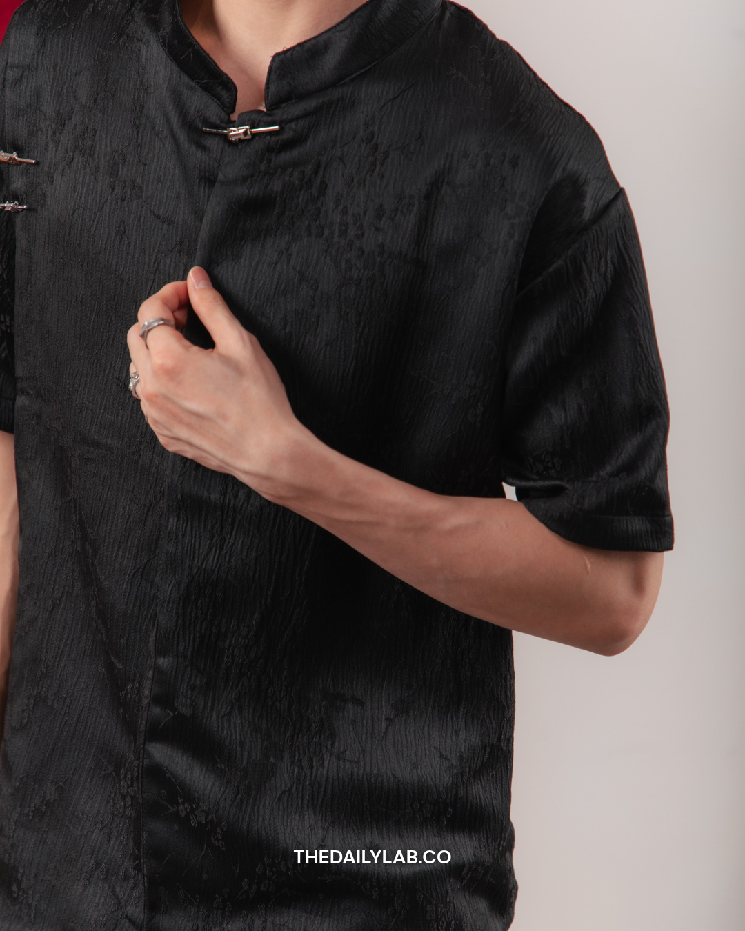 Vintage Jacquard Tang Shirt in Black