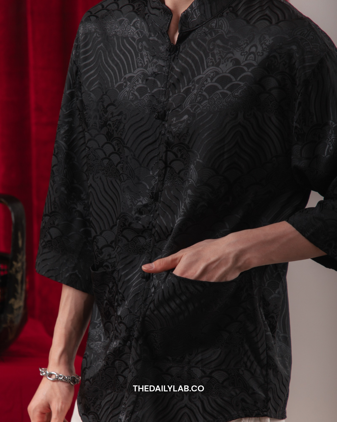 Midnight Wave Tang Shirt in Black