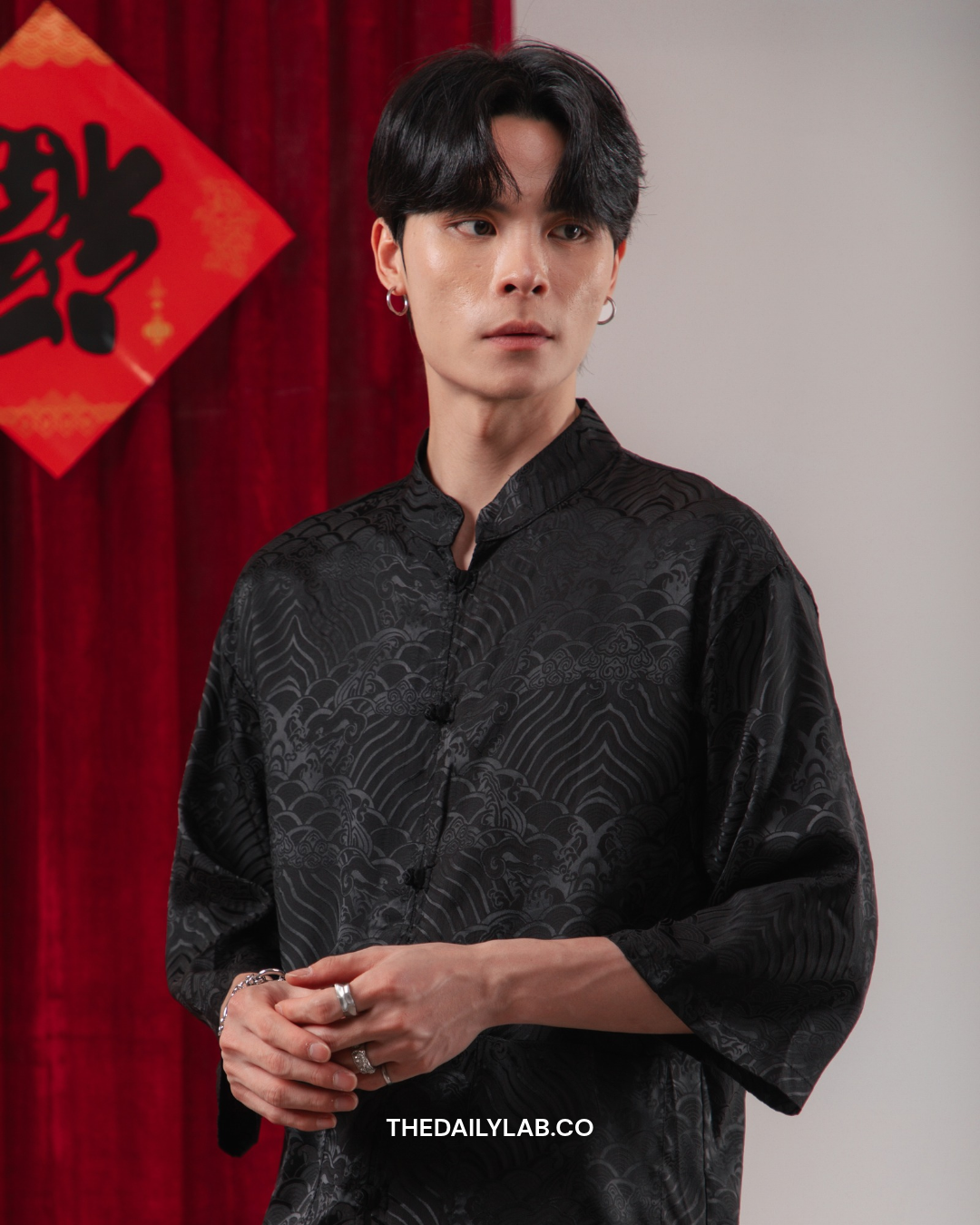 Midnight Wave Tang Shirt in Black