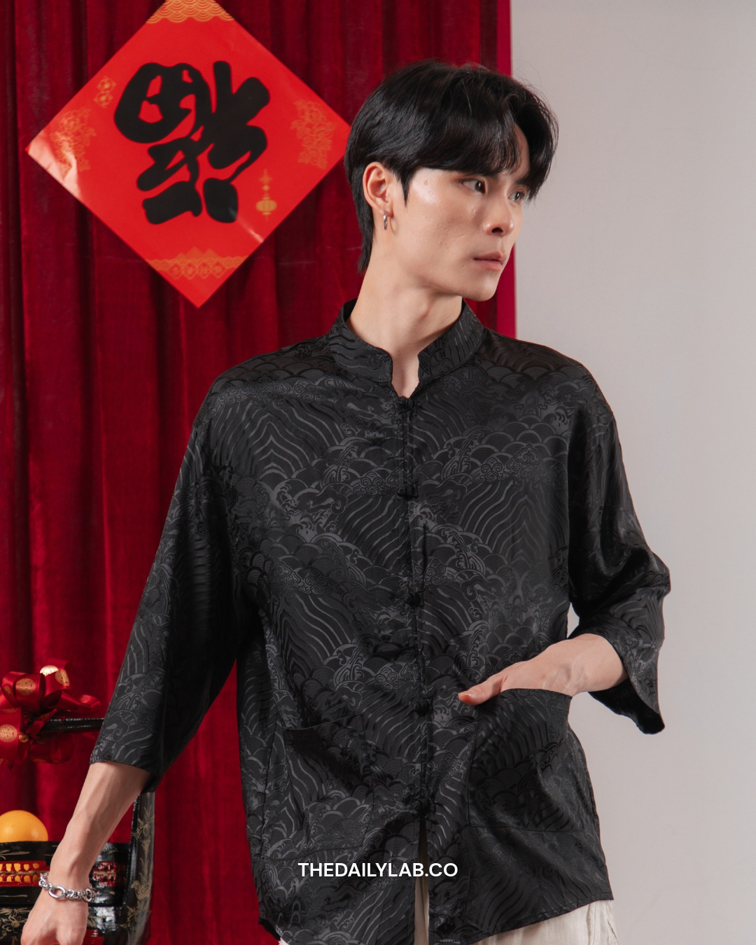 Midnight Wave Tang Shirt in Black