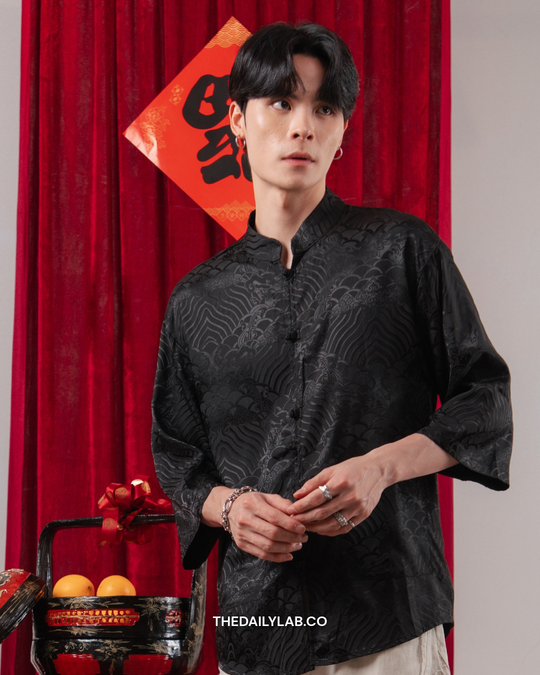 Midnight Wave Tang Shirt in Black
