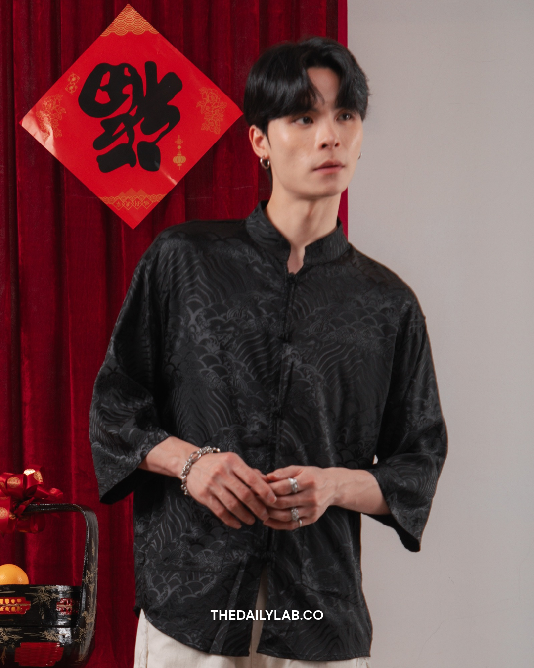 Midnight Wave Tang Shirt in Black
