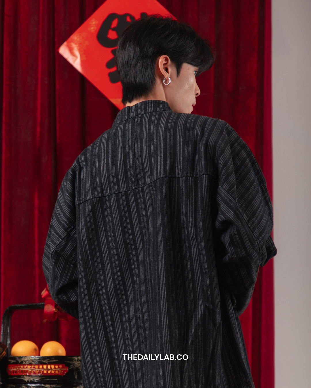 Vintage Chinese Denim Tang Jacket  in Black
