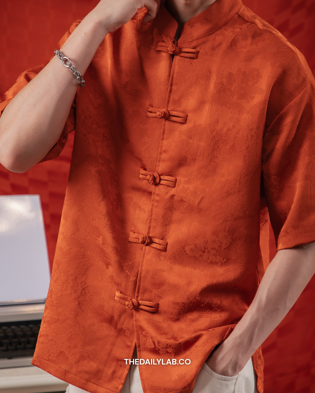 Heritage Landscape Tang Shirt in Orange