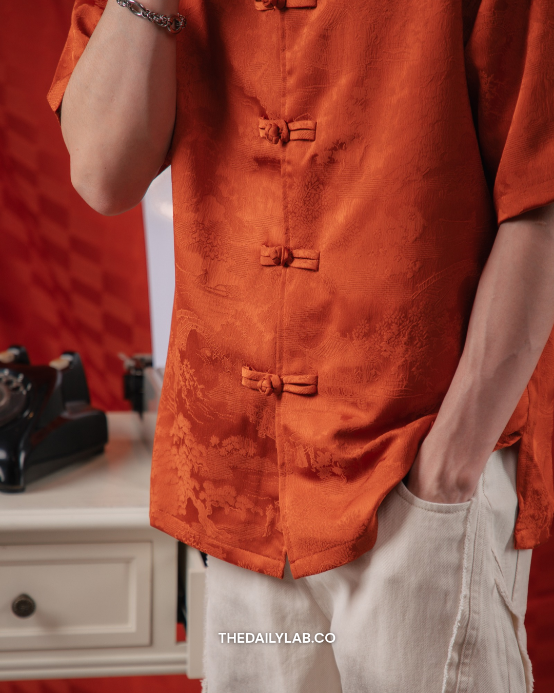 Heritage Landscape Tang Shirt in Orange