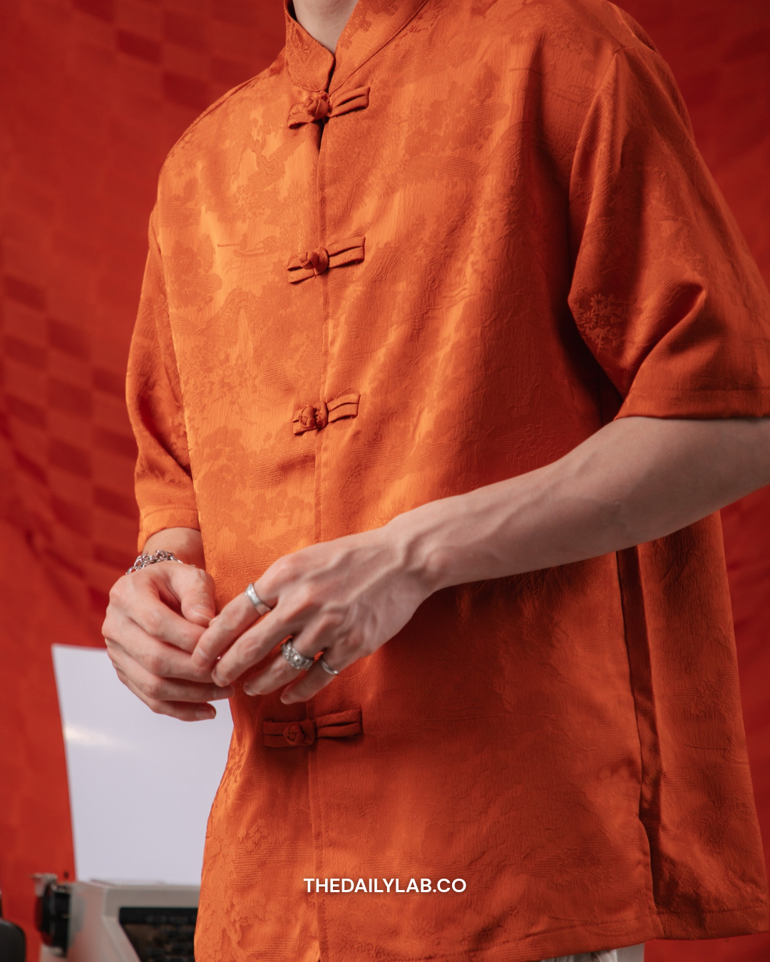 Heritage Landscape Tang Shirt in Orange
