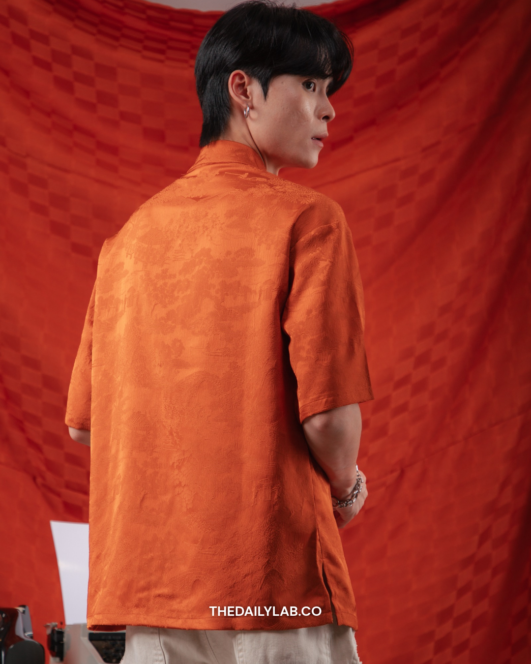 Heritage Landscape Tang Shirt in Orange