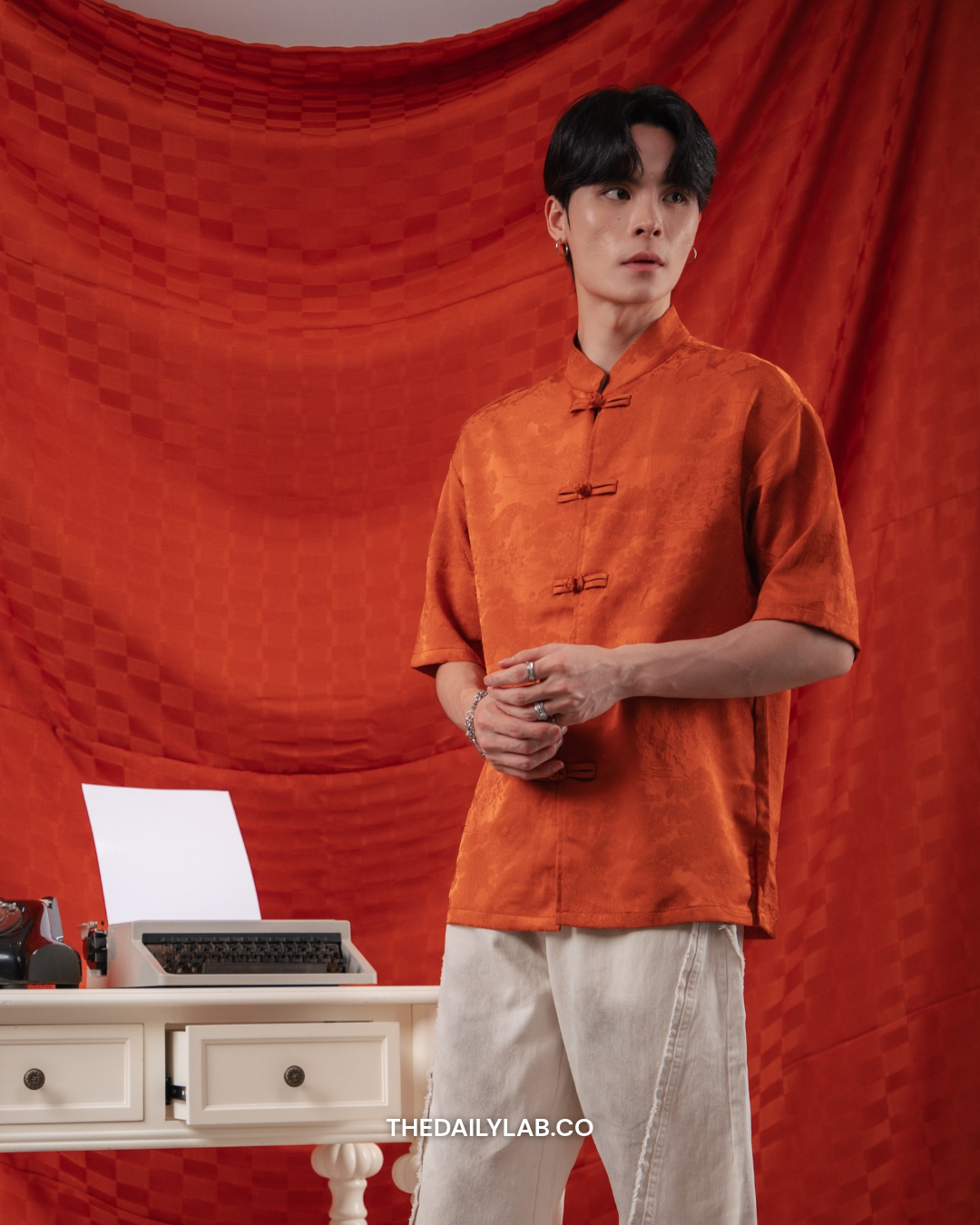 Heritage Landscape Tang Shirt in Orange