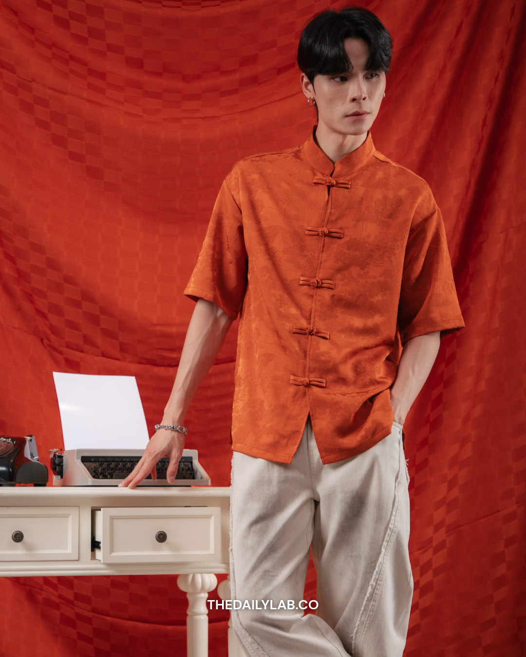 Heritage Landscape Tang Shirt in Orange