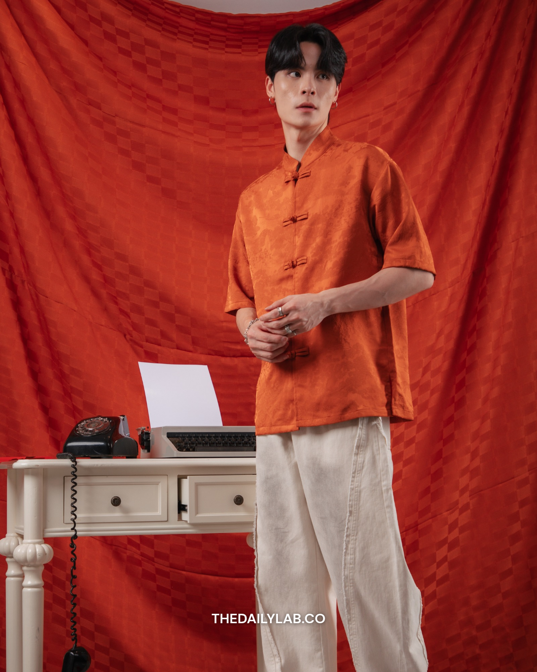 Heritage Landscape Tang Shirt in Orange