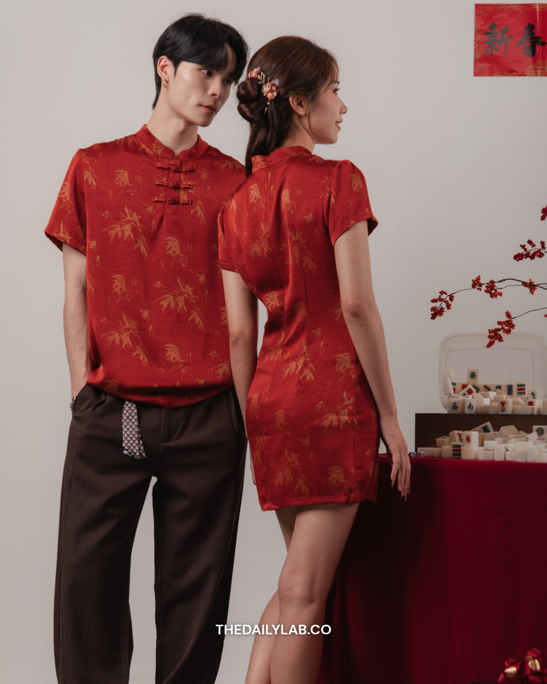 Scarlet Bamboo Qipao Dress
