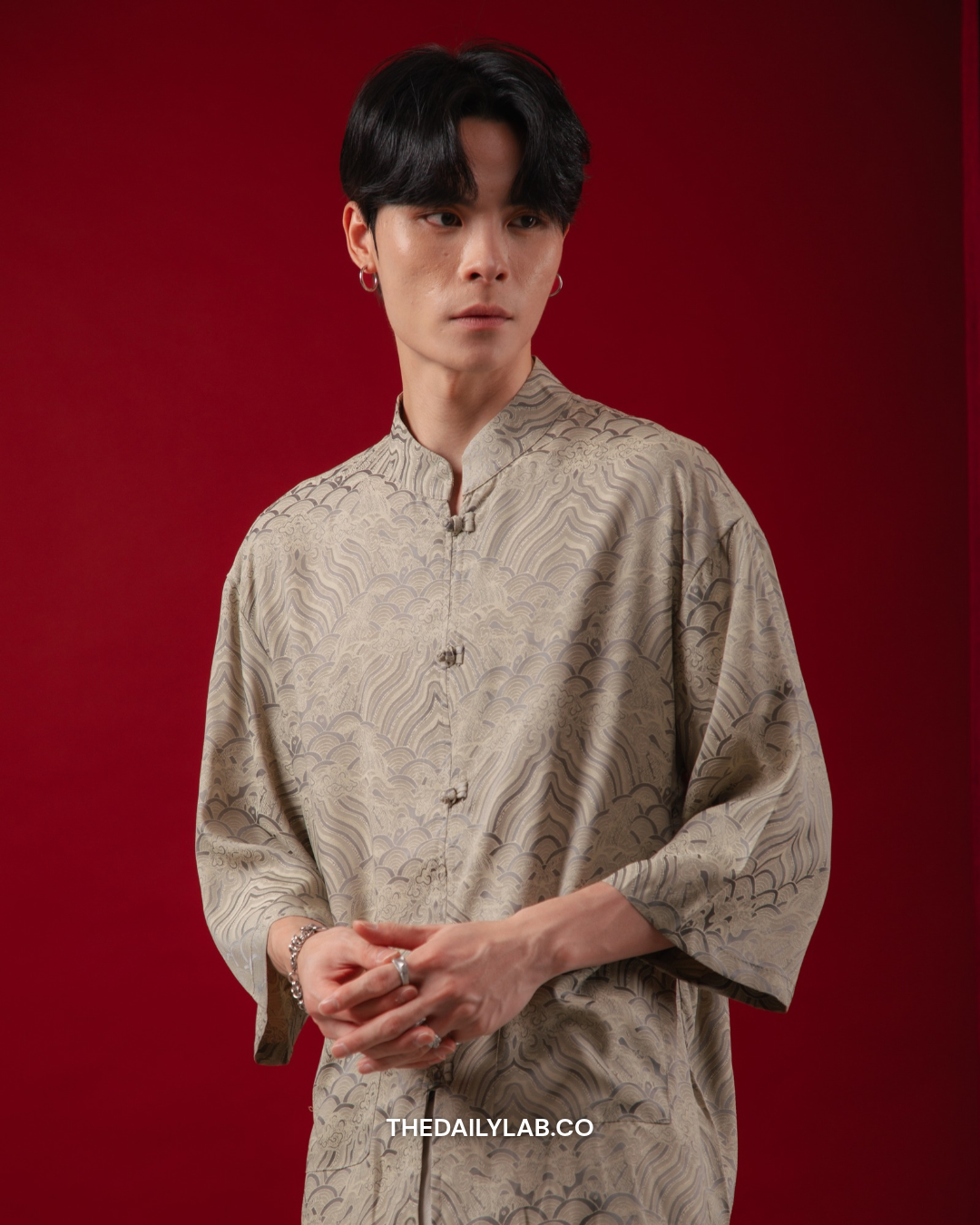 Midnight Wave Tang Shirt in Silver