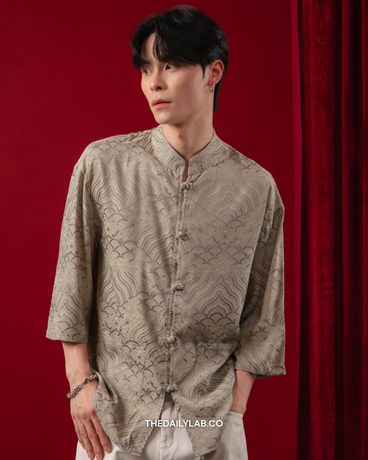 Midnight Wave Tang Shirt in Silver