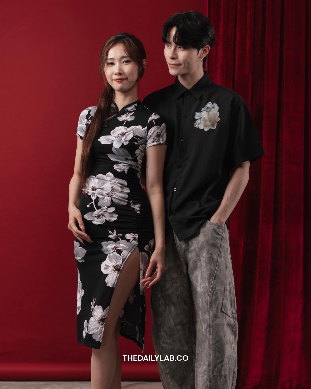 Moonlit Bloom Qipao Skirt