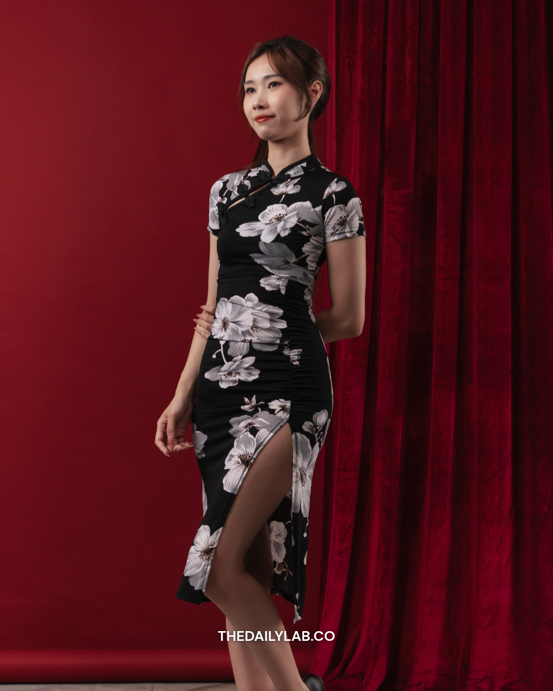 Moonlit Bloom Qipao Skirt