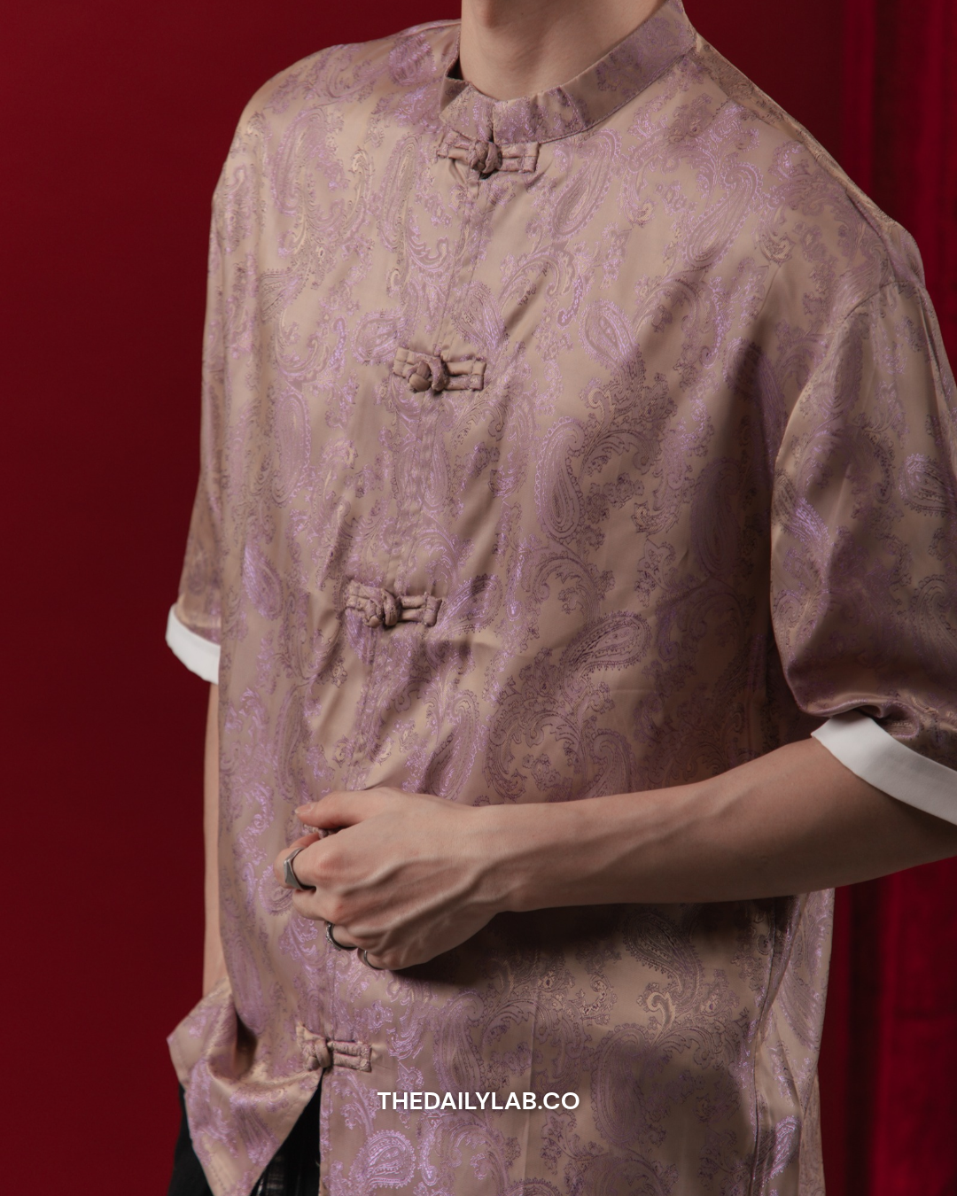 Mercury Brocade Tang Shirt in Violet