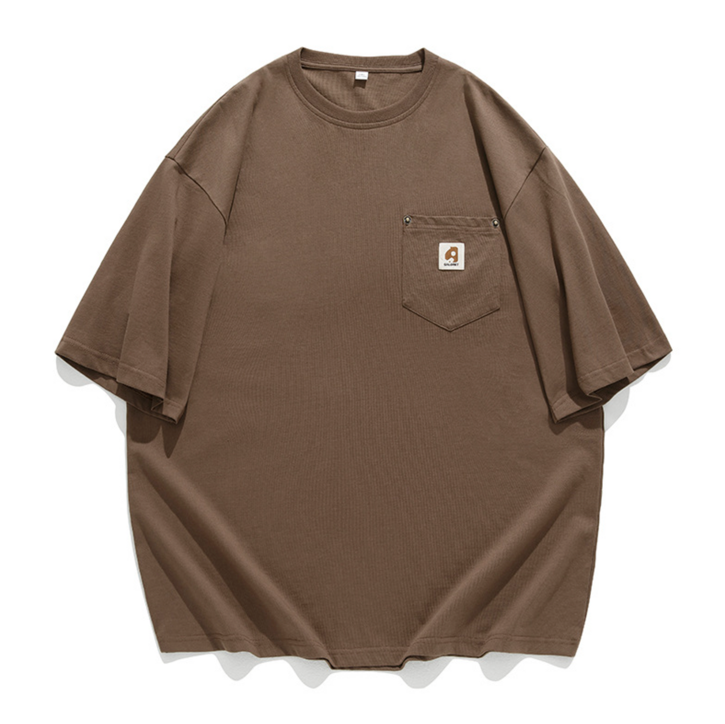 Pocketed Oversized Vintage Tee in Brown (Size L)