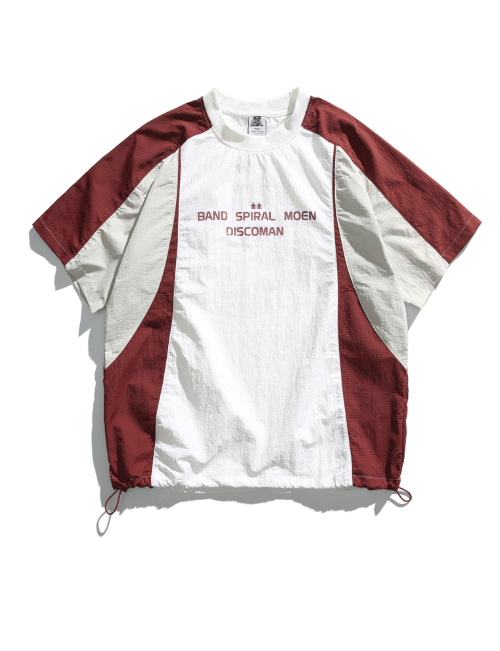 Outdoor Techwear Colorblock T-Shirt in Red