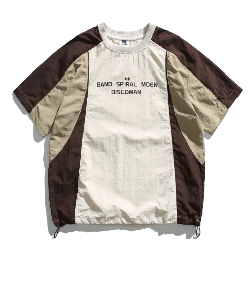 Outdoor Techwear Colorblock T-Shirt in Brown