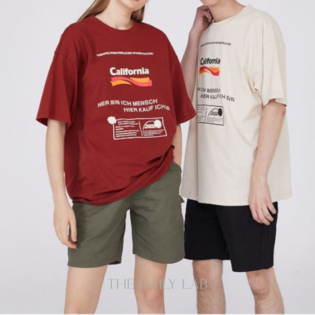 California Oversized Tee in Red – The Daily Lab