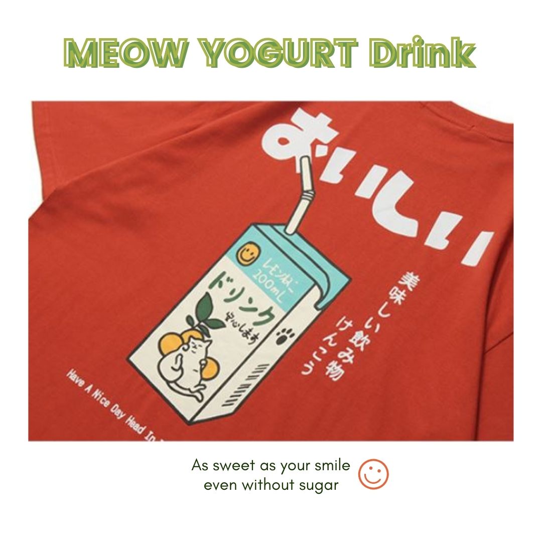 Meow Drinks Oversized Tee (In-Stock)