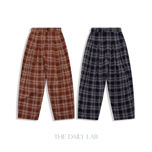 Checkered Wide Long Pants