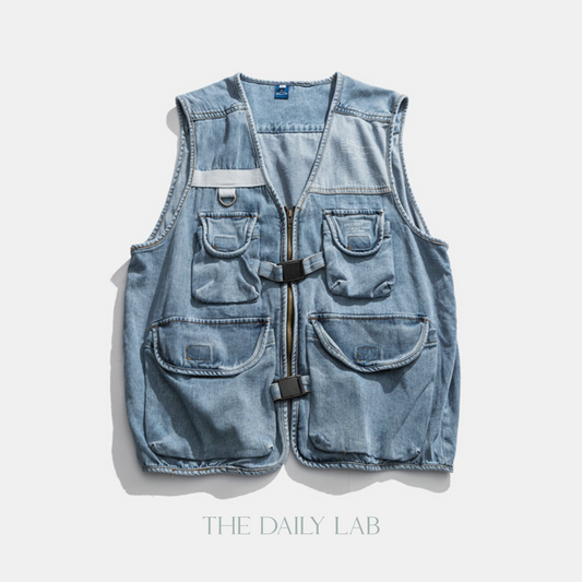 Denim Cargo Vest