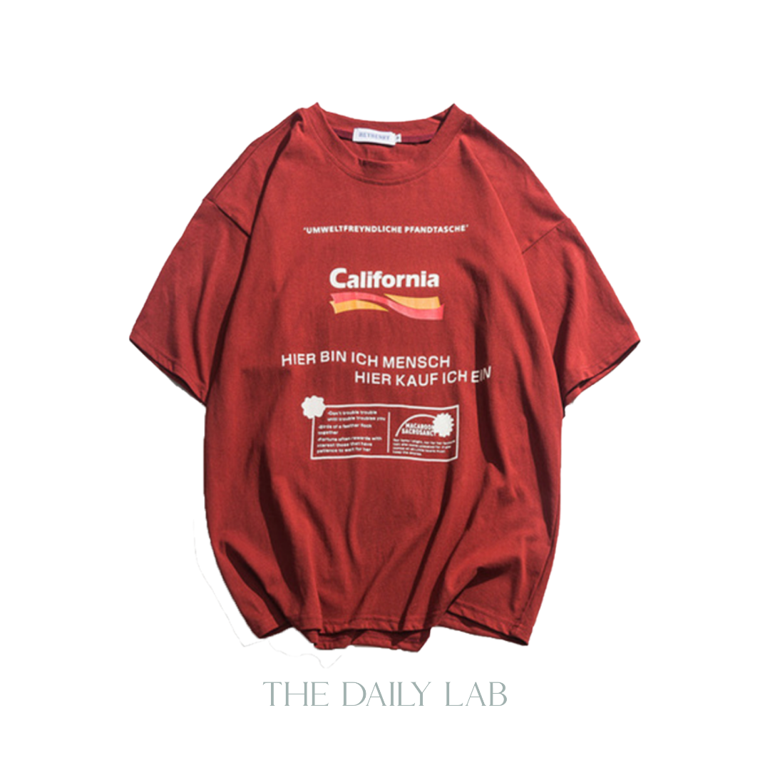 California Oversized Tee in Red