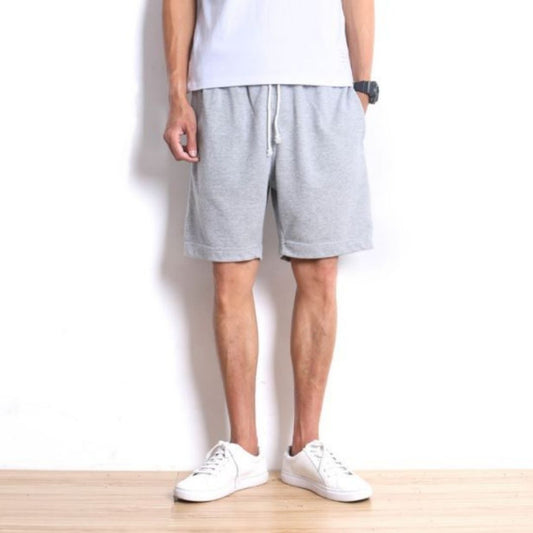 Cotton Drawstring Shorts in Grey