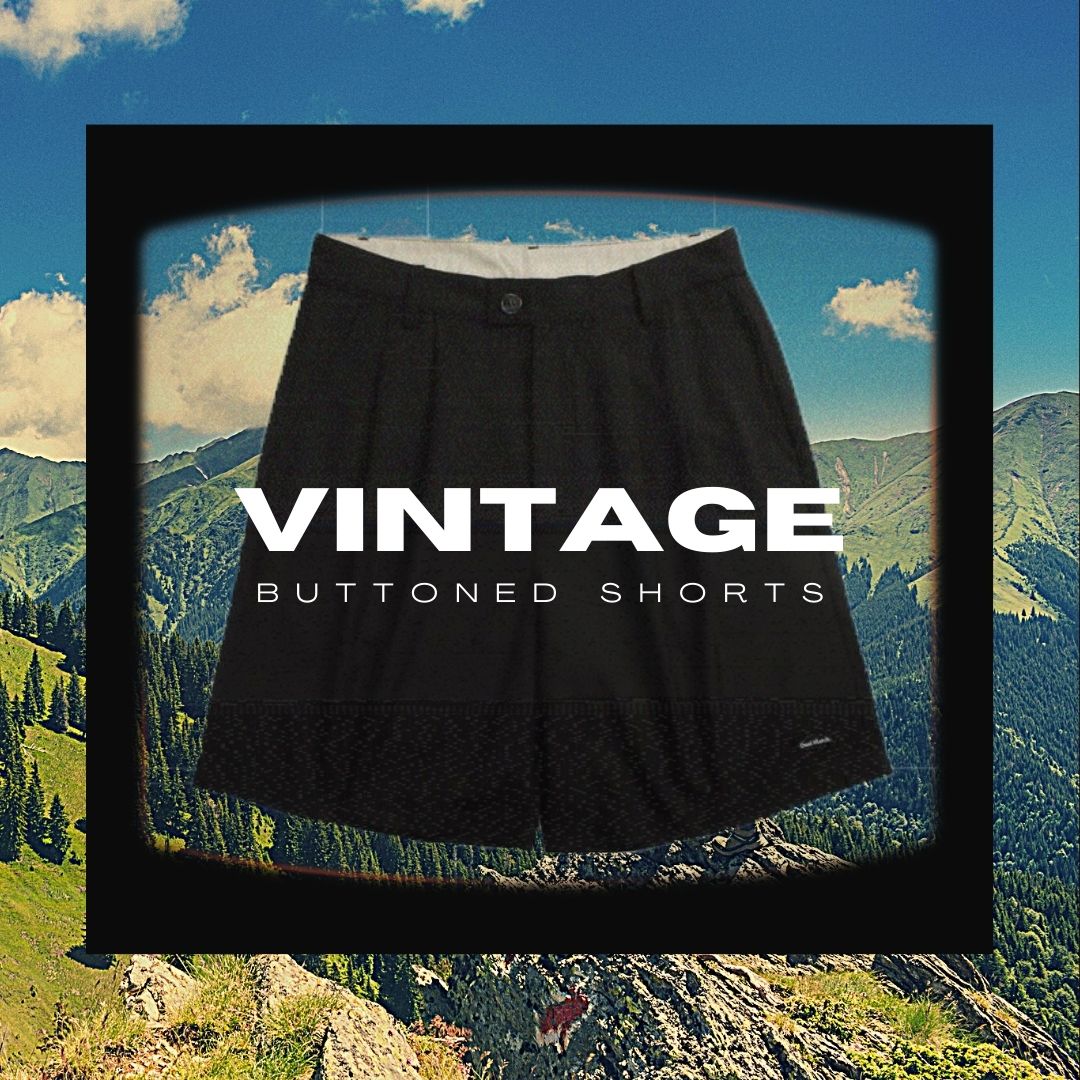 Vintage Buttoned Shorts in Black
