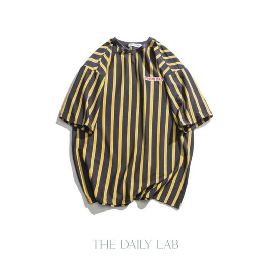 Overload Striped Tee in Yellow