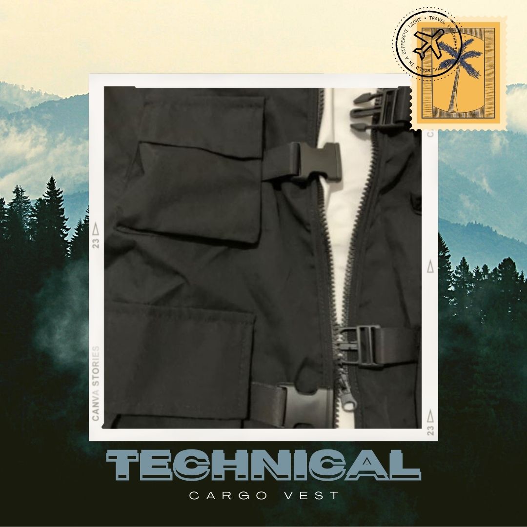 Technical Cargo Vest in Black