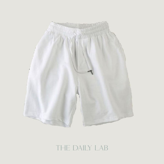 Drawstring Jersey Shorts in White