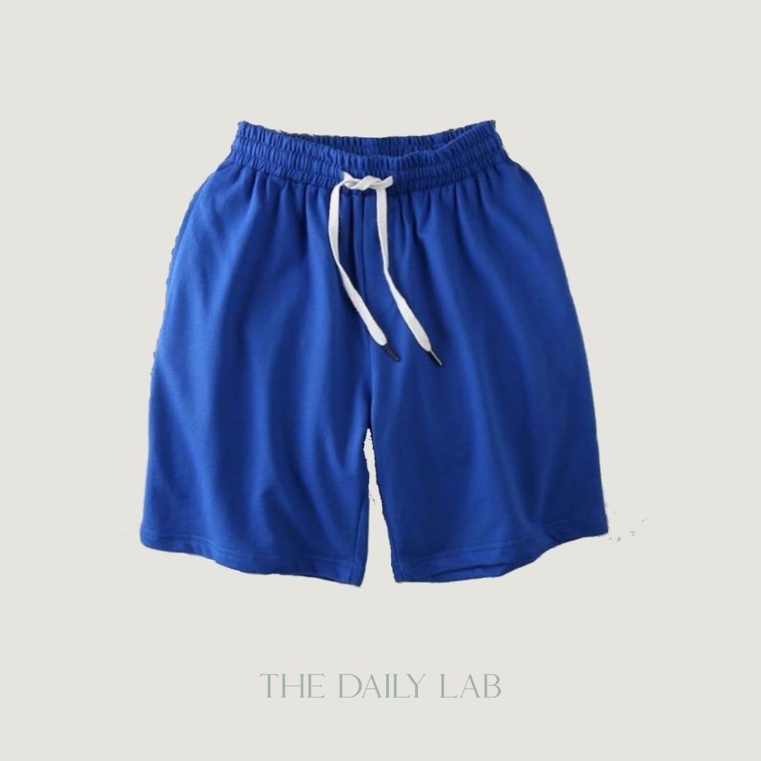 Drawstring Jersey Shorts in Blue