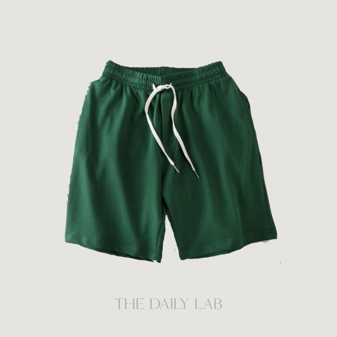 Drawstring Jersey Shorts in Green