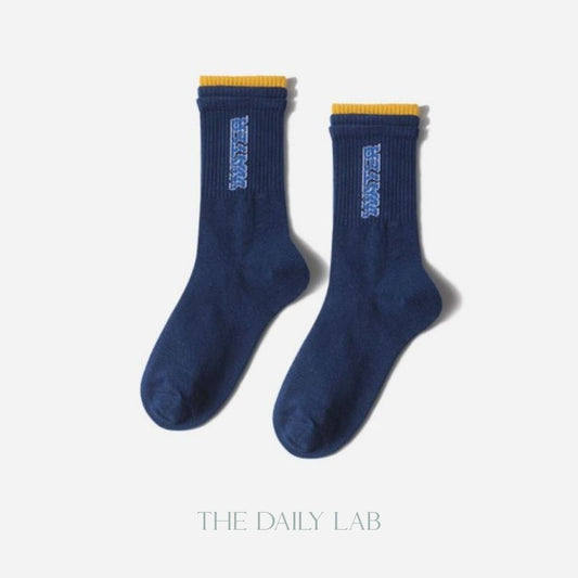 Blue Letter Quarter Socks (Pre-Order)
