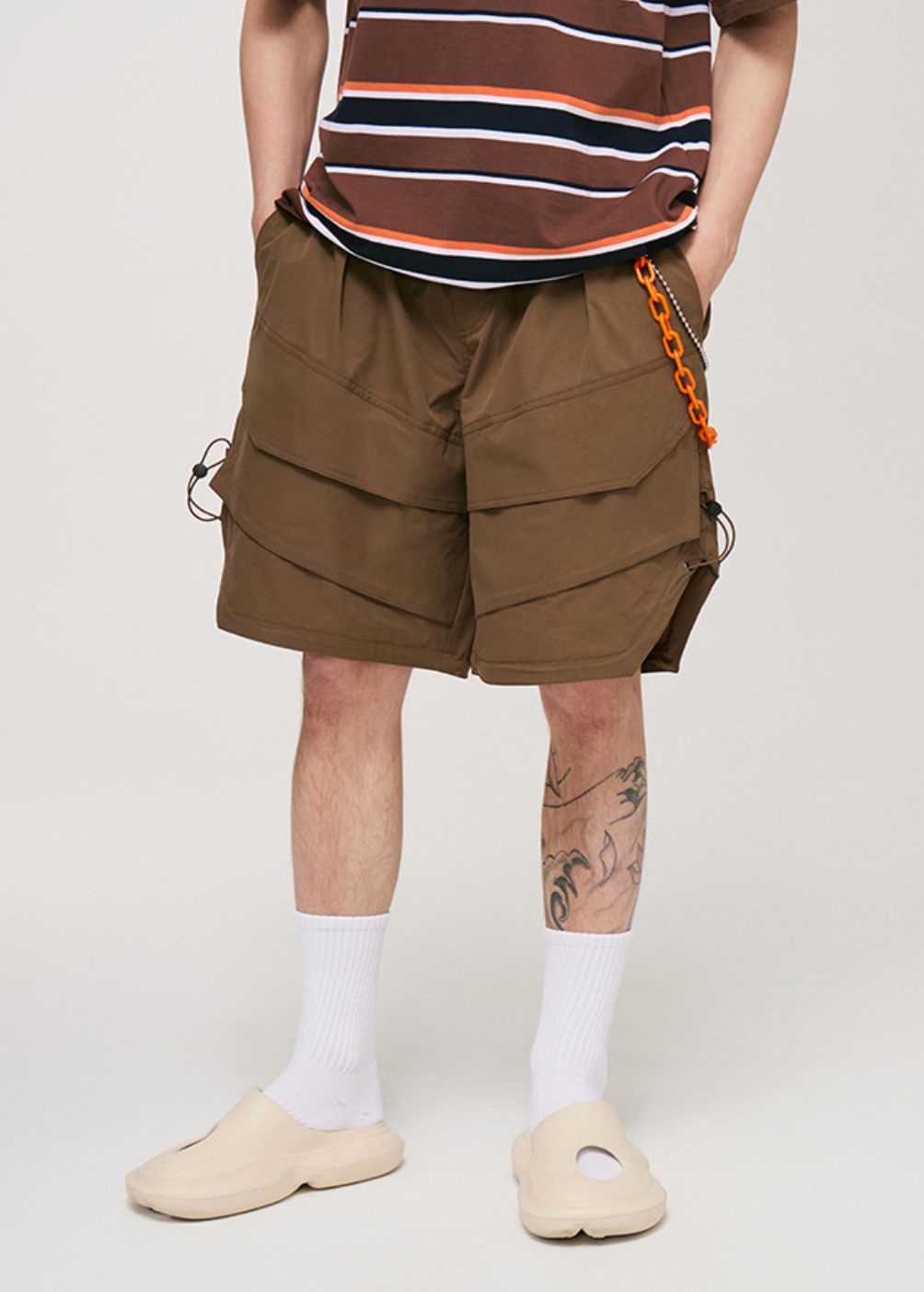Cityboy Elastic Shorts in Brown